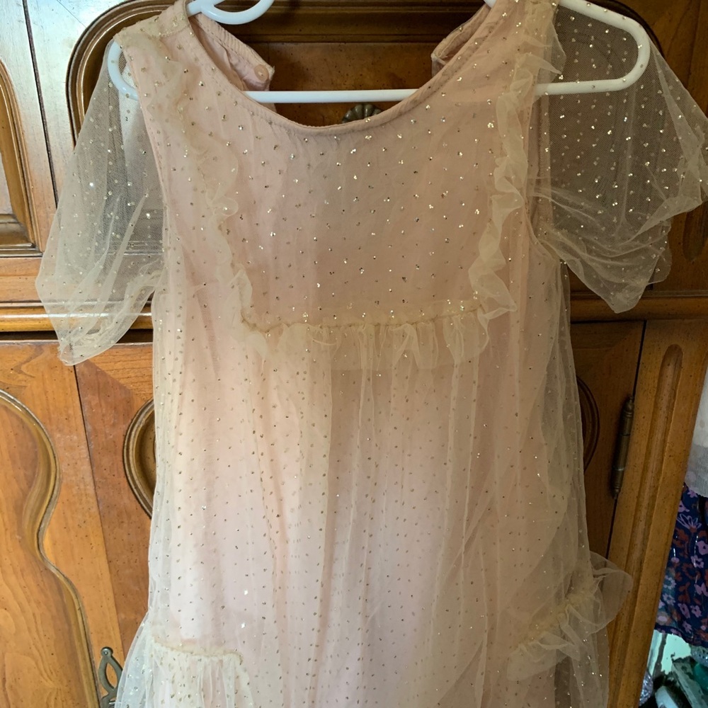 Zara girls pink sparkly dress
